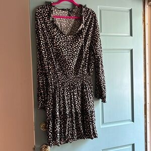 Cream and black spotted dress